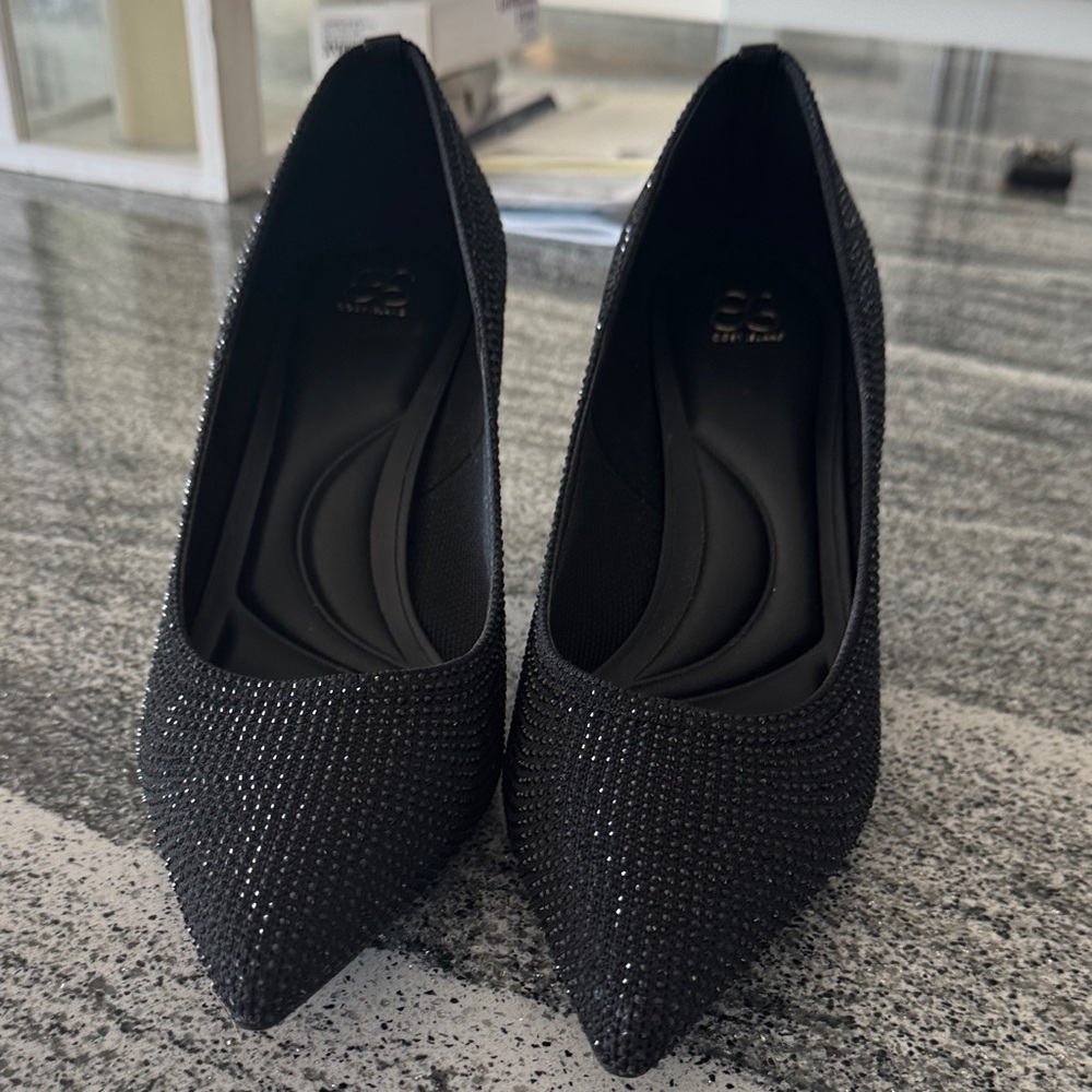 Elegant Black Glitter Stilettos for Women
